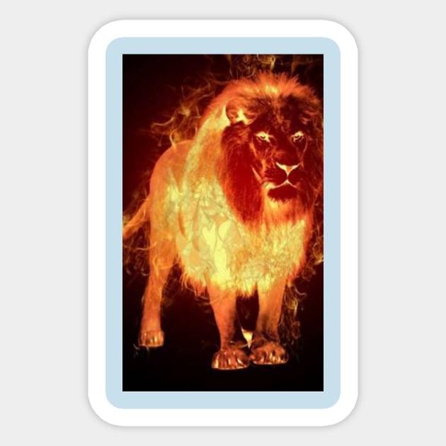 Blazing Lion Sticker by Kosmic Kreations